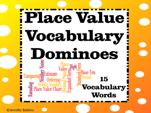 Place Value Vocabulary Dominoes