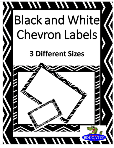 Editable Labels - Black and White Chevron