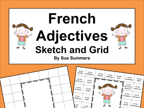 French Adjectives Sketch and Grid