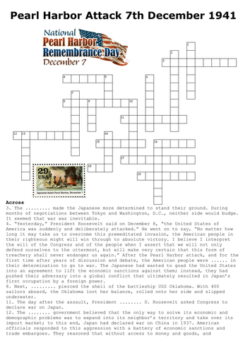 Pearl Harbor World War Two Puzzle Pack Teaching Resources