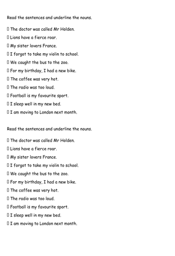 Year 2 Grammar  - Common and Proper Nouns (2/2)