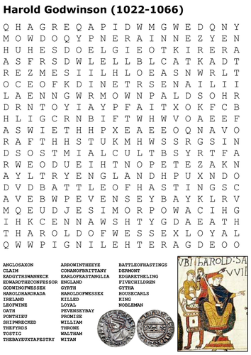 1066 Claims to the Throne 10 Minute Test and Word Search Pack
