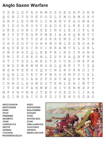 Anglo Saxon Warfare Word Search