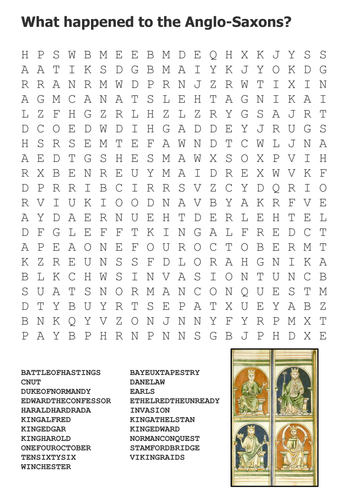 What happened to the Anglo-Saxons Word Search