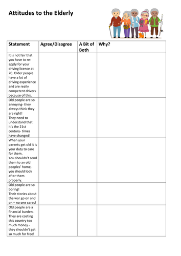 Attitudes to the Elderly Discussion Activity