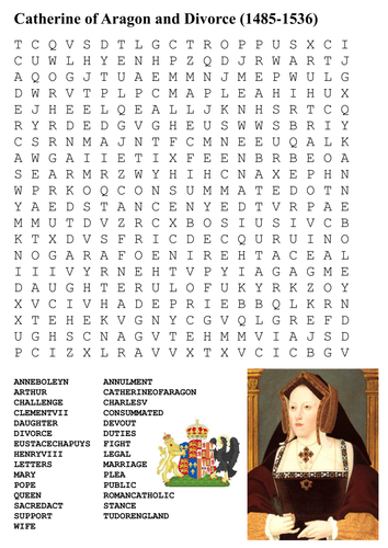 Catherine of Aragon and Divorce Word Search