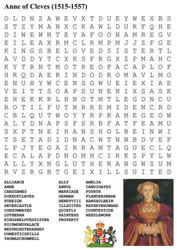 Anne of Cleves Word Search