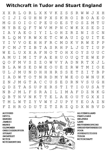 Witchcraft in Tudor and Stuart England Word Search