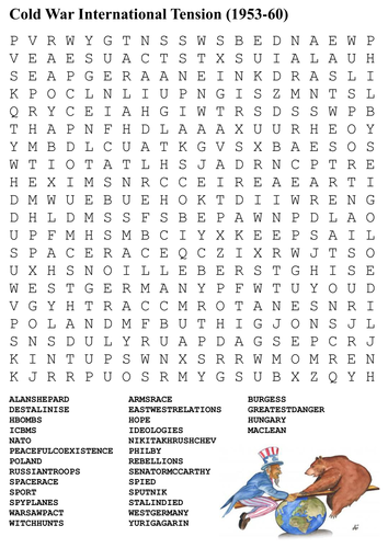 Cold War International Tension 1948-1960 Word Search