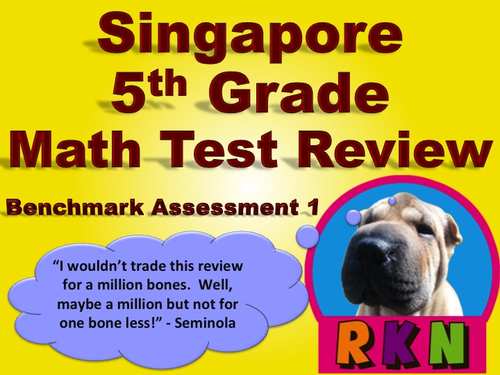 Singapore 5th Grade Benchmark Assessment 1 Math Test Review (13 pages)