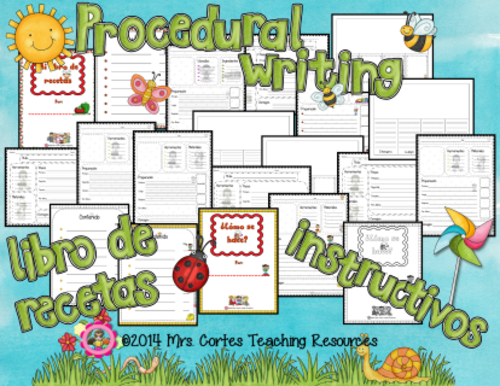 Procedural Writing - Libro de recetas e instructivos- Spanish