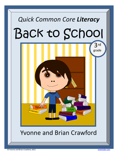 Back to School No Prep Common Core Literacy (3rd grade)