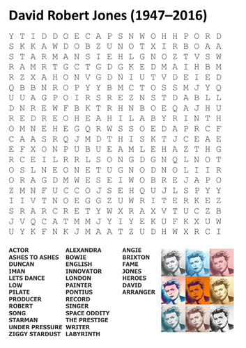 David Bowie Word Search