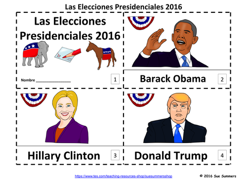 Spanish U.S. Presidential Election 2 Emergent Reader Booklets - Las Elecciones