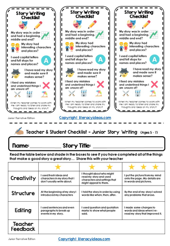 Editable Narrative Checklists for Students and Teachers