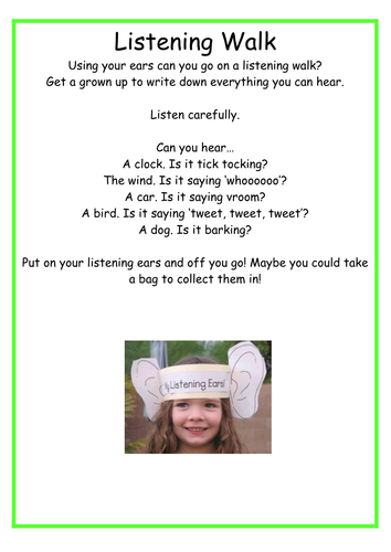 Phase 1 phonics activity sheets home school link EYFS