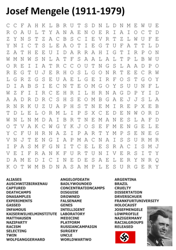 Josef Mengele - Nazi Germany Word Search