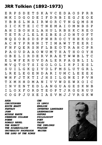 JRR Tolkien Word Search