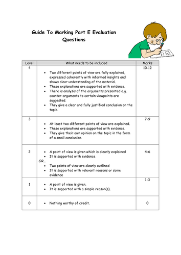 Student Guide To Marking Part E Evaluation Questions