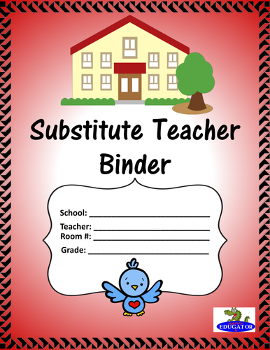 Substitute Binder or Teacher Folder