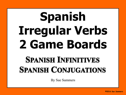 Spanish Irregular Verbs 2 Board Games and Vocabulary