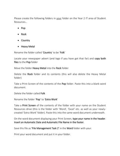 KS2/3 File Management Task