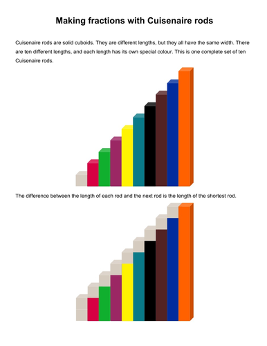 Making fractions with Cuisenaire rods