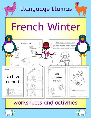 French Winter - L'hiver - activities, worksheets and handouts