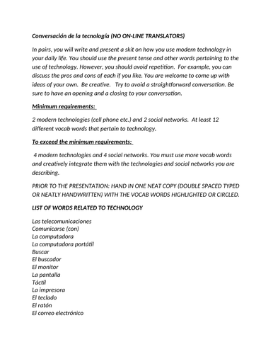 Technology use conversation