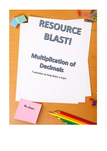 Multiplying Decimals Resource Blast