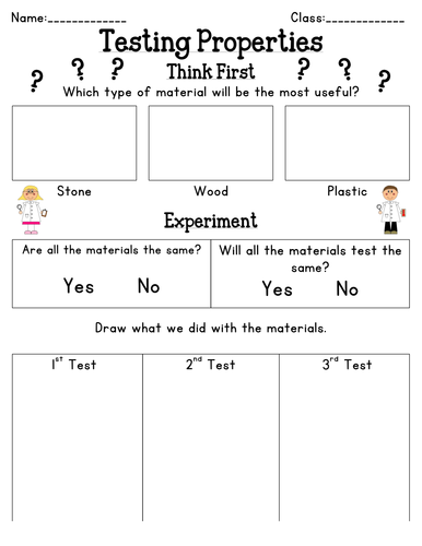 Materials: Testing Properties Experiment