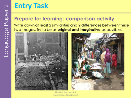 AQA GCSE English new specification Language Paper 2 Question 1 and 2: poverty themed. by ...