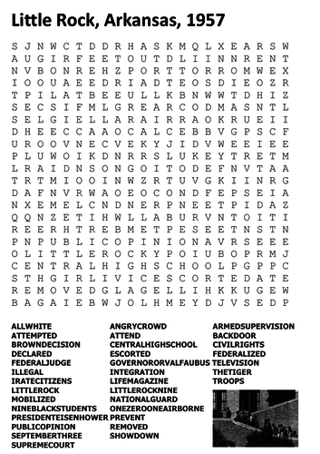 Little Rock 9 Word Search