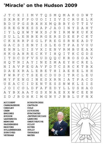 Miracle on the Hudson Word Search