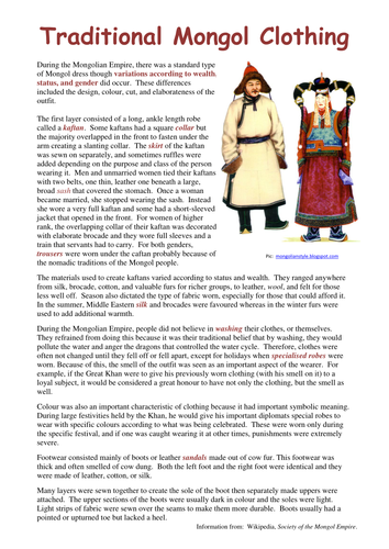 Traditional Mongol Clothing