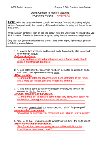 19th Century Fiction Revision - Wuthering Heights