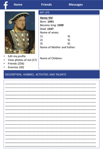 What was Henry VIII like Worksheet