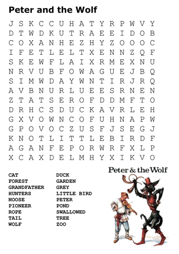 Peter and the Wolf Word Search