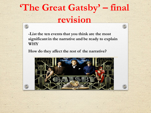 Lesson 17 Final Revision - The Great Gatsby A Level English Literature Scheme of WorkFavourite