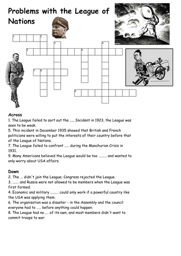 Problems with the League of Nations Crossword