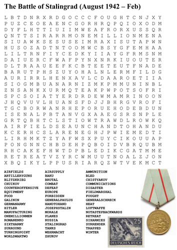 The Battle of Stalingrad Word Search
