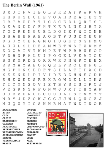 The Berlin Wall - Cold War Word Search