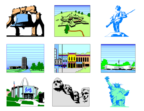 U.S. State Landmarks Clip Art