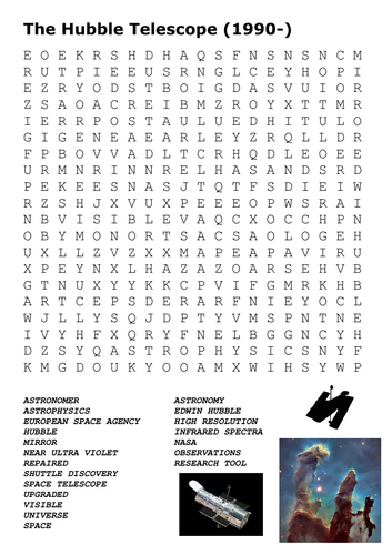 The Hubble Space Telescope Word Search