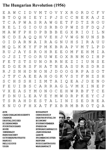 The Hungarian Uprising 1956 - Cold War Word Search