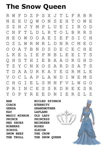 The Snow Queen Fairy Tale Word Search