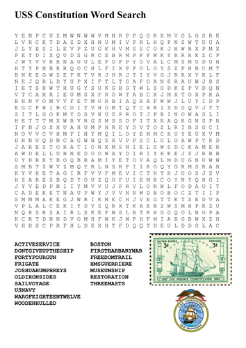 USS Constitution Word Search