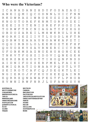 Who were the Victorians Word Search