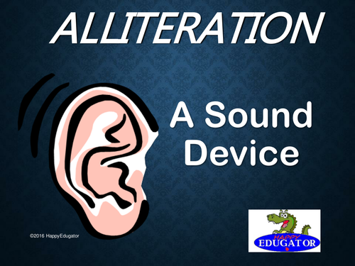 Alliteration PowerPoint - Figurative Language - Sound Devices