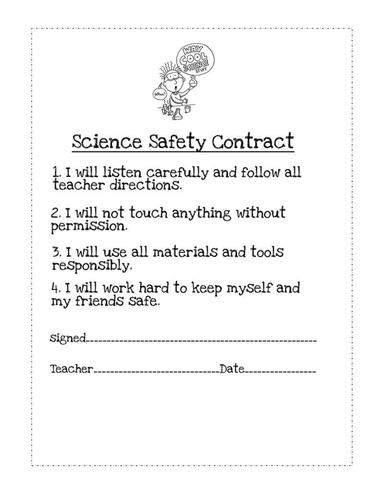 Science safety contract | Teaching Resources